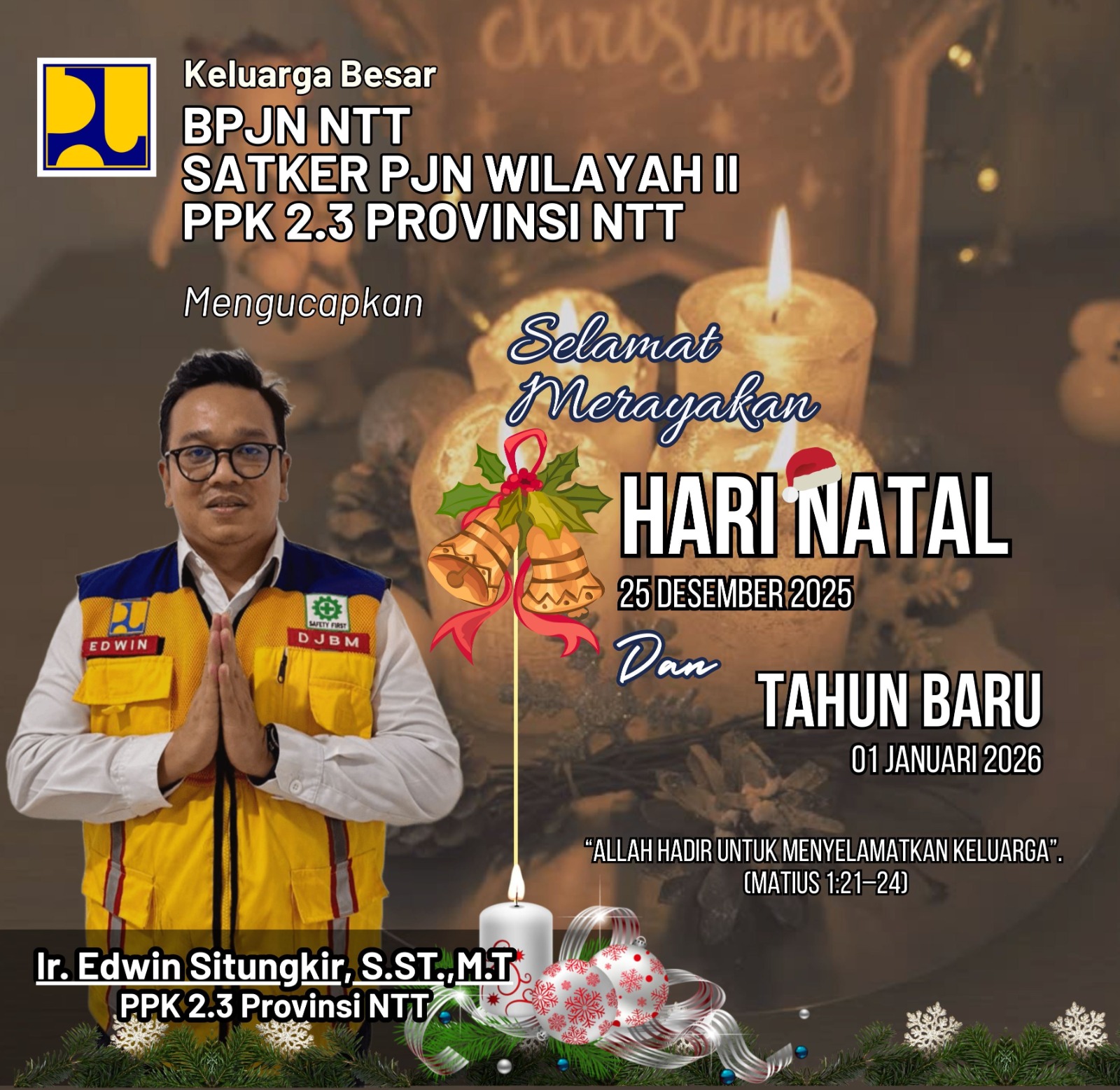 Keluarga Besar PPK 2.3 Provinsi NTT Mengucapkan Selamat Natal dan Tahun Baru 2026