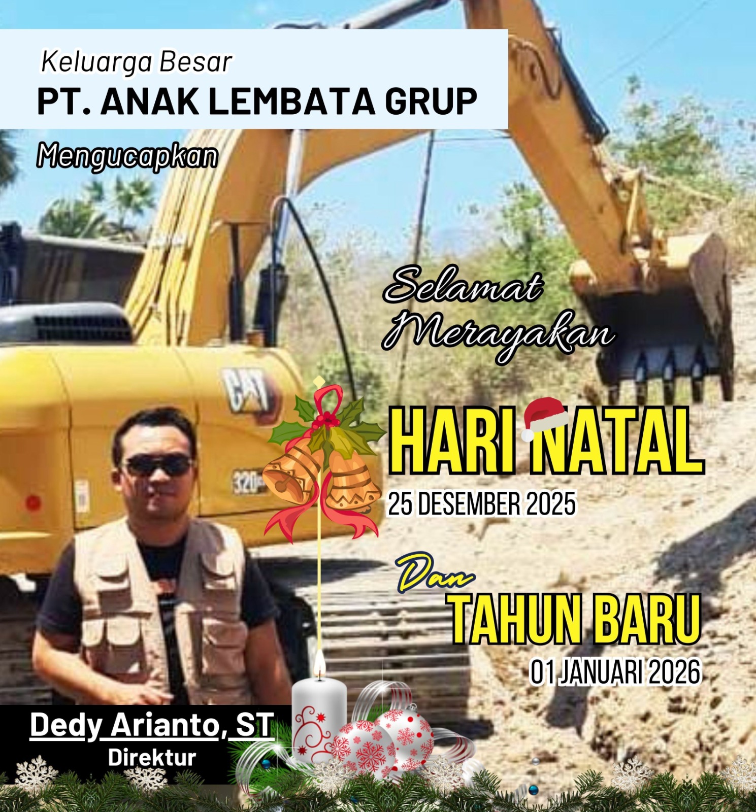 Pimpinan dan seluruh staf PT. Anak Lembata Grup mengucapkan Selamat Natal dan Tahun Baru 2026