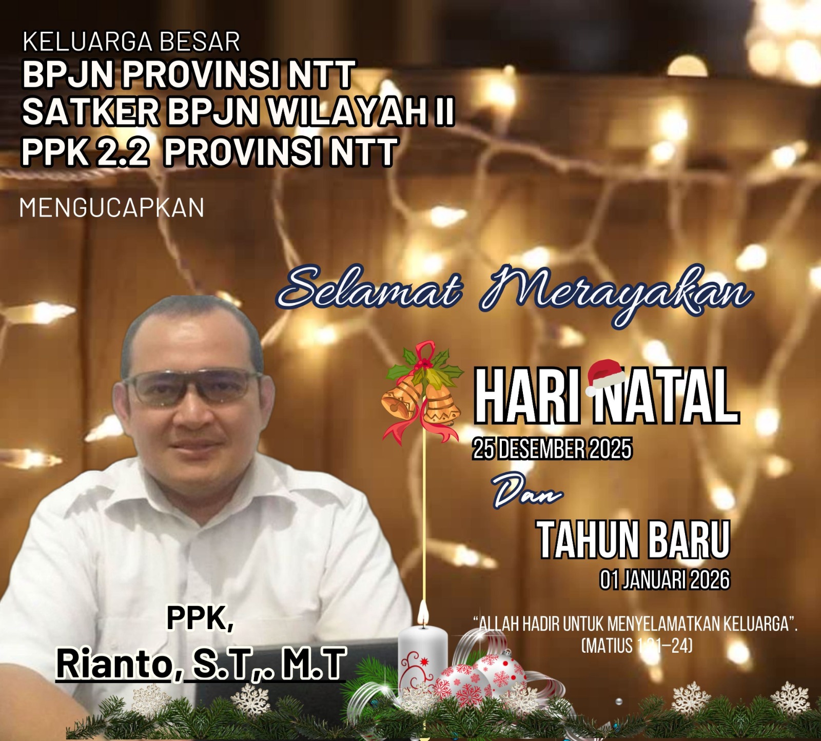 Keluarga Besar PPK 2.2 Provinsi NTT Mengucapkan Selamat Natal dan Tahun Baru 