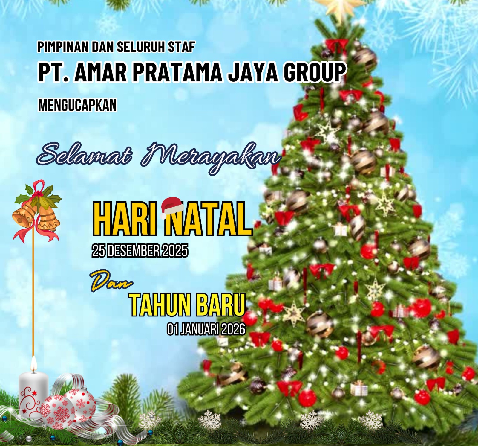 Keluarga Besar PT Amar Pratama Jaya Grup Mengucapkan Selamat Natal dan Tahun Baru 