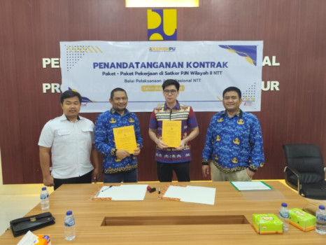 BPJN NTT Teken Kontrak Preservasi Jalan Nasional Oepoli–Napan dan SP Amol–Manamas–Wini 