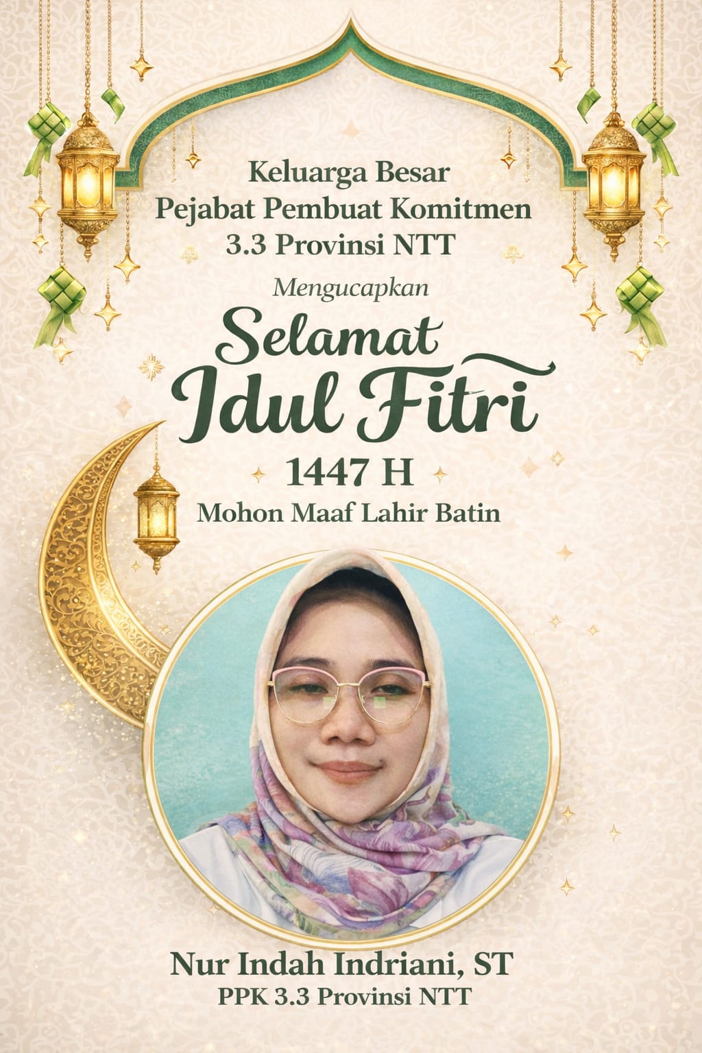 Keluarga Besar PPK 3.3 Provinsi NTT Mengucapkan Selamat Idul Fitri 1447 H