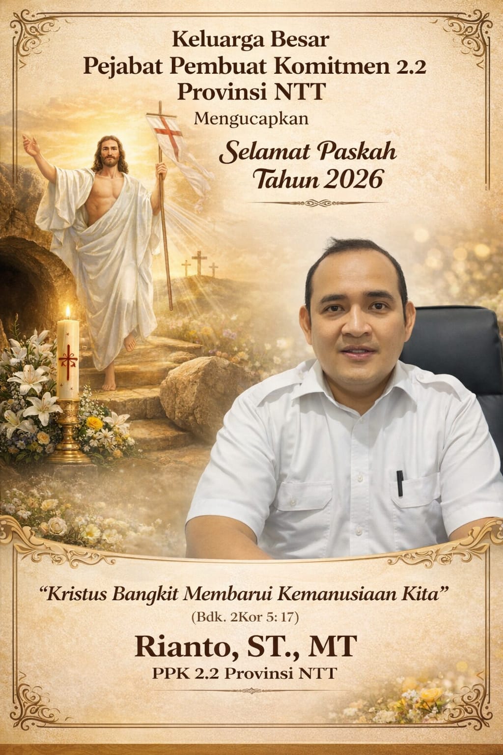 Keluarga Besar PPK 2.2 Provinsi NTT Mengucapkan Selamat Hari Raya Paskah 2026