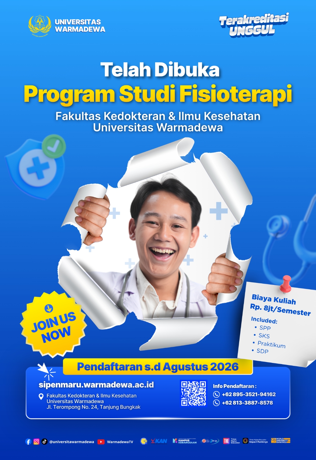 Rektor Unwar Terima SK Prodi S1 Fisioterapi, Penmaru Resmi Dibuka