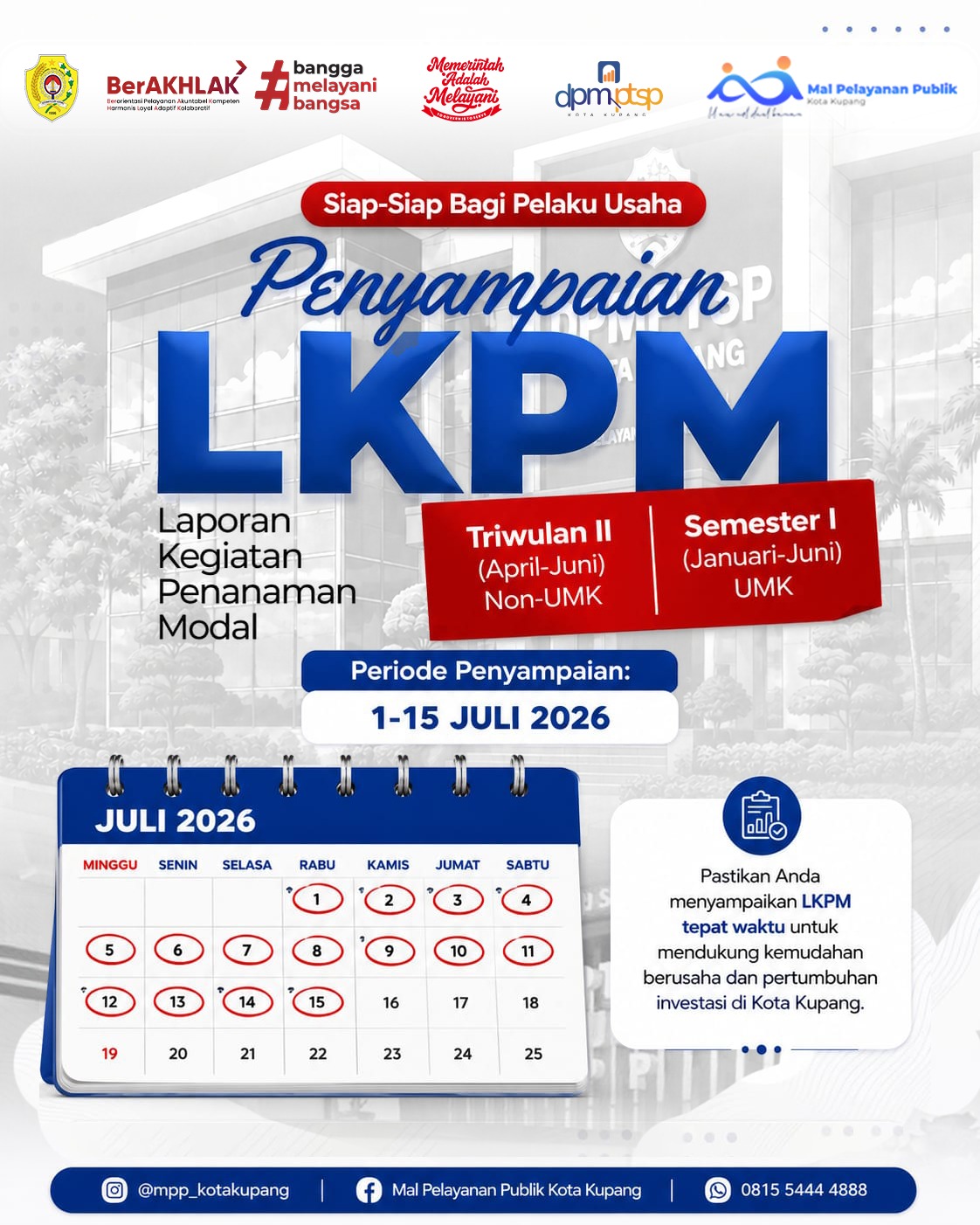 Ayo Laporkan Kegiatan Penanam Modal Anda melalui OSS,  Mal Pelayanan Publik siapkan pendampingan
