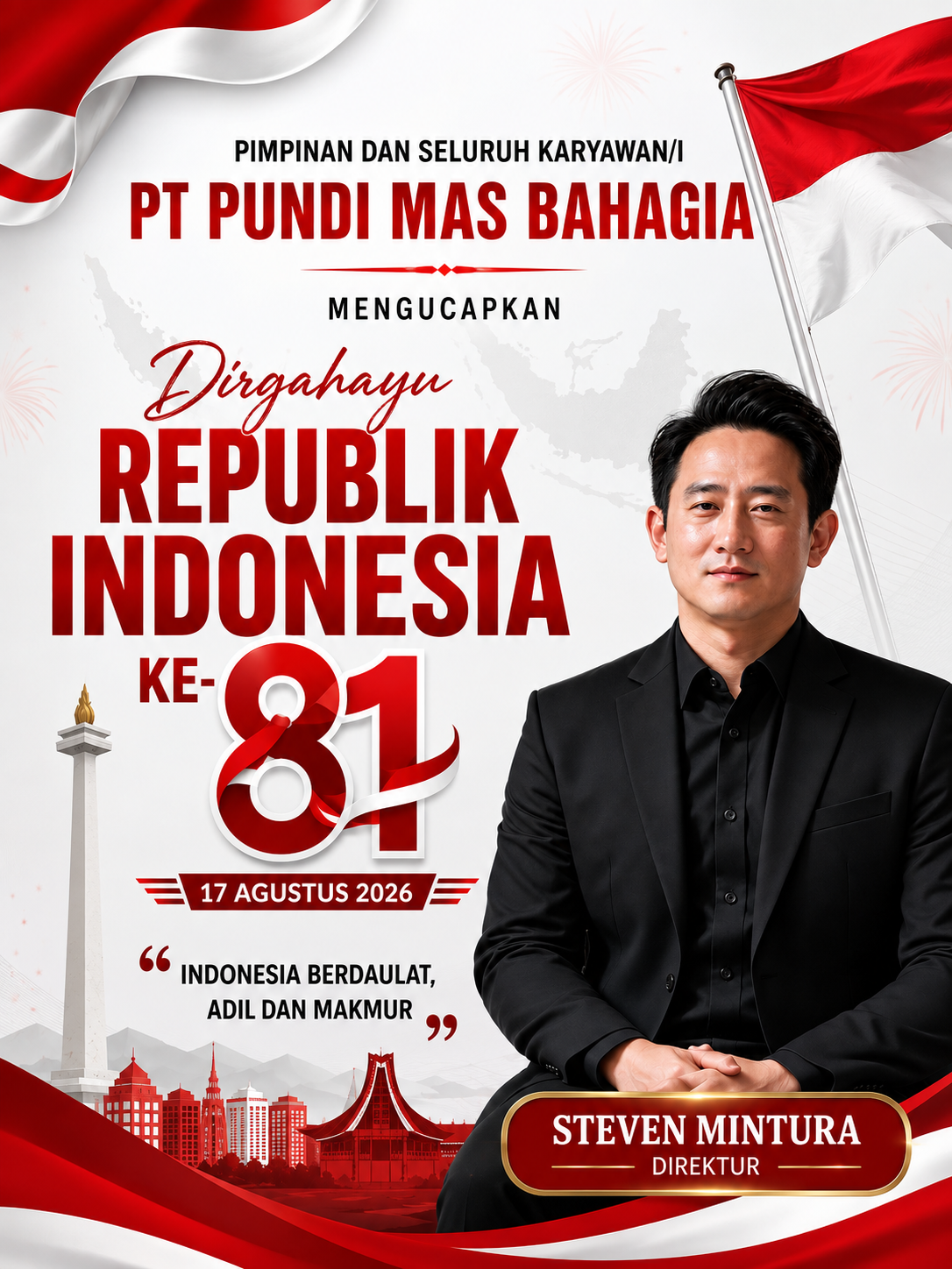 PT Pundi Mas Bahagia Mengucapkan Dirgahayu Republik Indonesia 