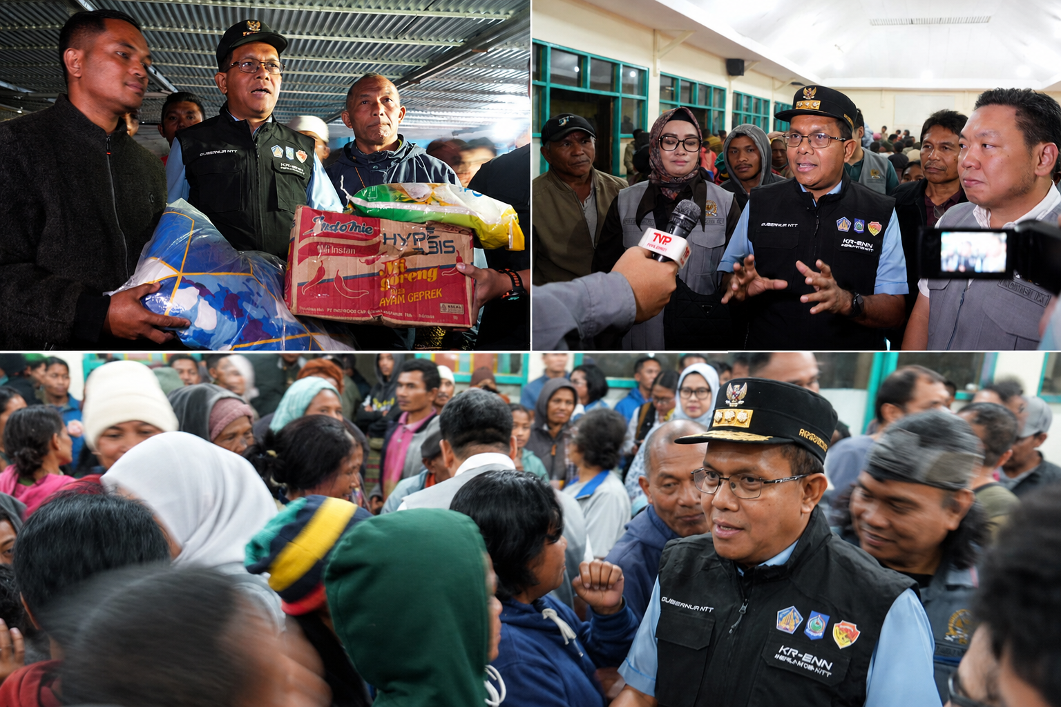 Gubernur  NTT Salurkan Bantuan bagi Warga Terdampak Gempa Flores
