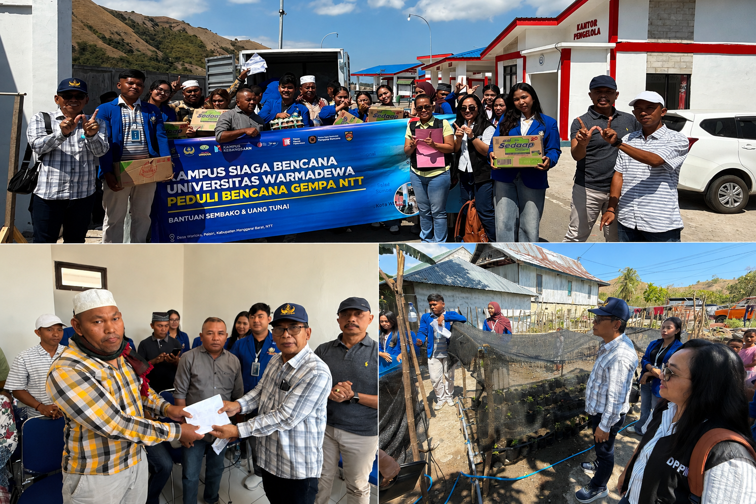 Universitas Warmadewa Peduli Gempa NTT, Berikan Paket Sembako dan Dana Pembangunan bagi Warga Desa Warloka Pesisir